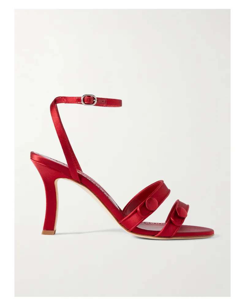 Manolo Blahnik Neusita 90 Sandalen Aus Satin - Rot Rot