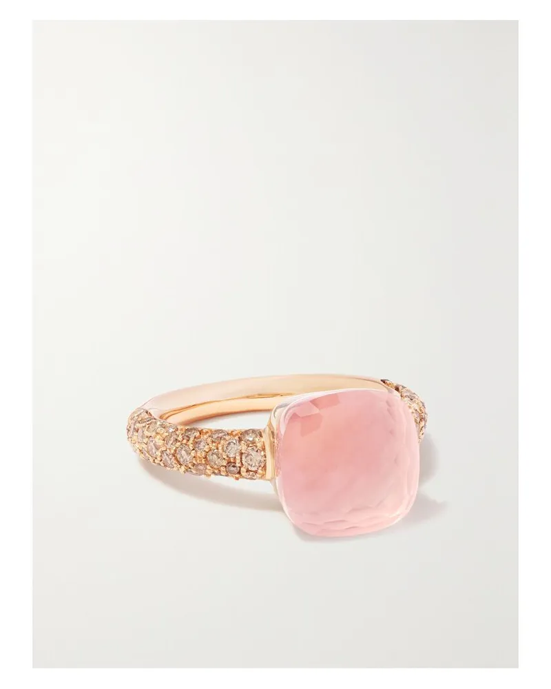 Pomellato Nudo Classic Ring Aus 18 Karat Roségold Mit Mehreren Steinen Gold