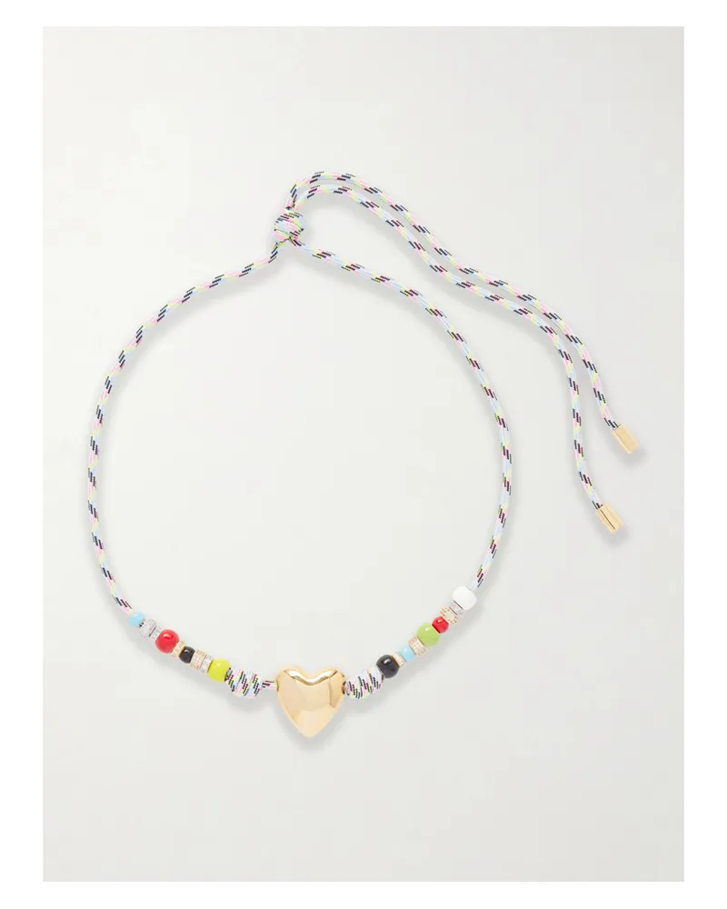 Martha Calvo Amor Wrap Gold-plated And Cord Beaded Necklace - Multi Multi