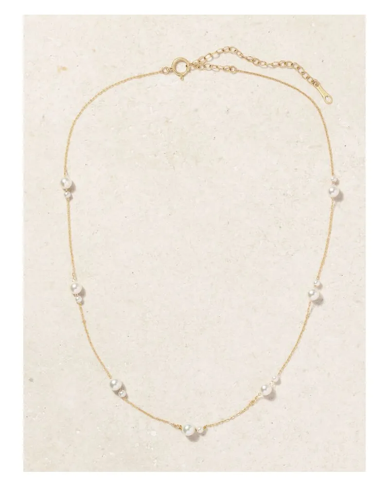 MIZUKI Sea Of Beauty Kette Aus 14 Karat Gold Mit Perlen Gold