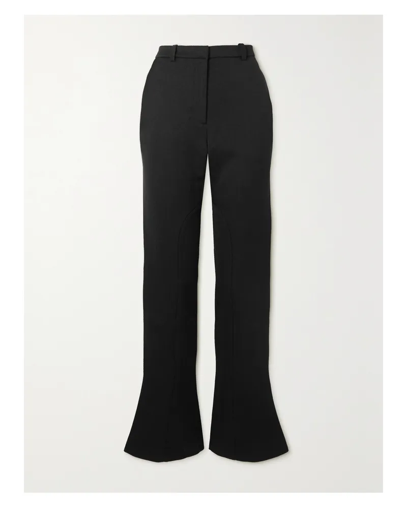 Wales Bonner Coltrane Schlaghose Aus Drillich Aus Einer Woll-baumwollmischung - Schwarz Schwarz