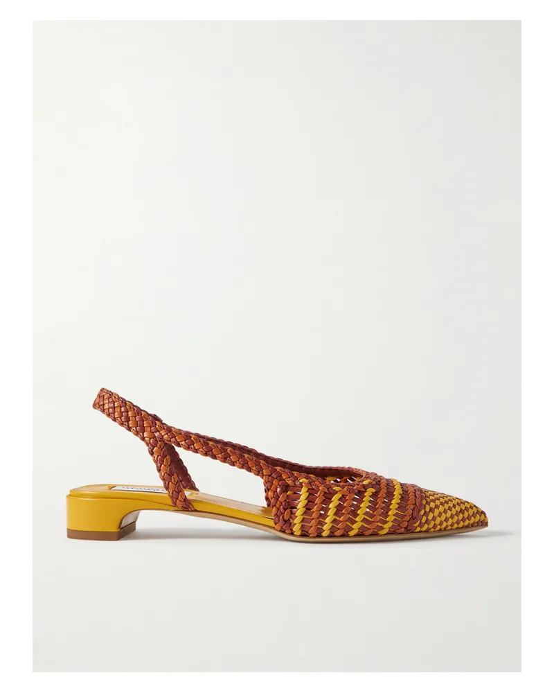 Gabriela Hearst Perro Slingback-pumps Aus Geflochtenem Leder - Orange Orange
