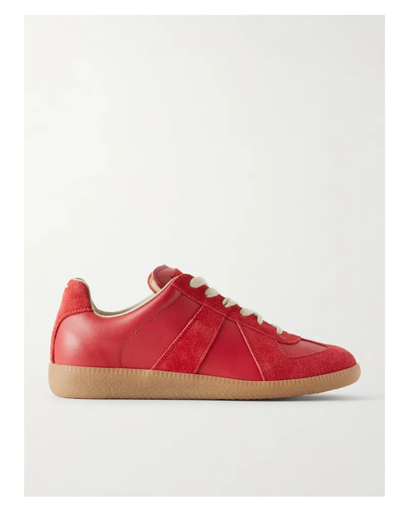 Maison Margiela Replica Sneakers Aus Leder Und Veloursleder - Rot Rot