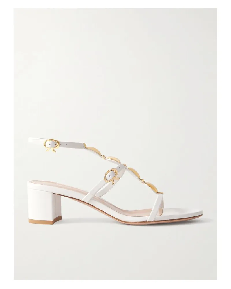 Gianvito Rossi Kalinda 55 Sandalen Aus Leder Mit Verzierung - Wollweiß Wollweiß