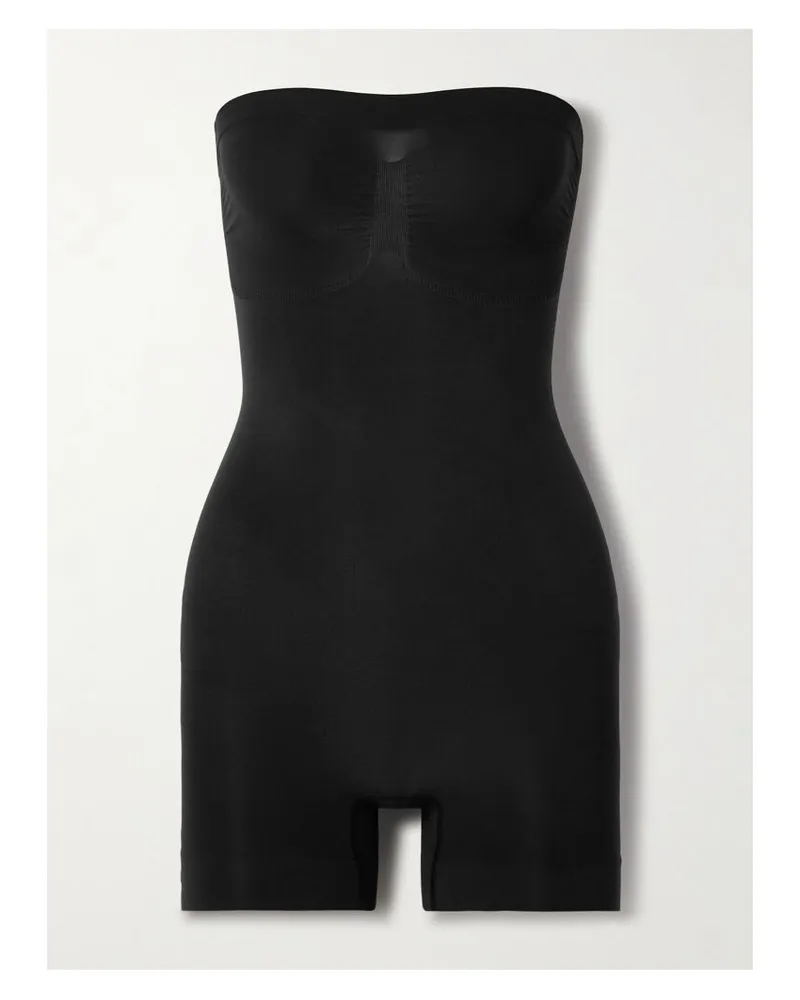 SKIMS Seamless Sculpt Strapless Shortie Bodysuit – Onyx – Body - Schwarz Schwarz