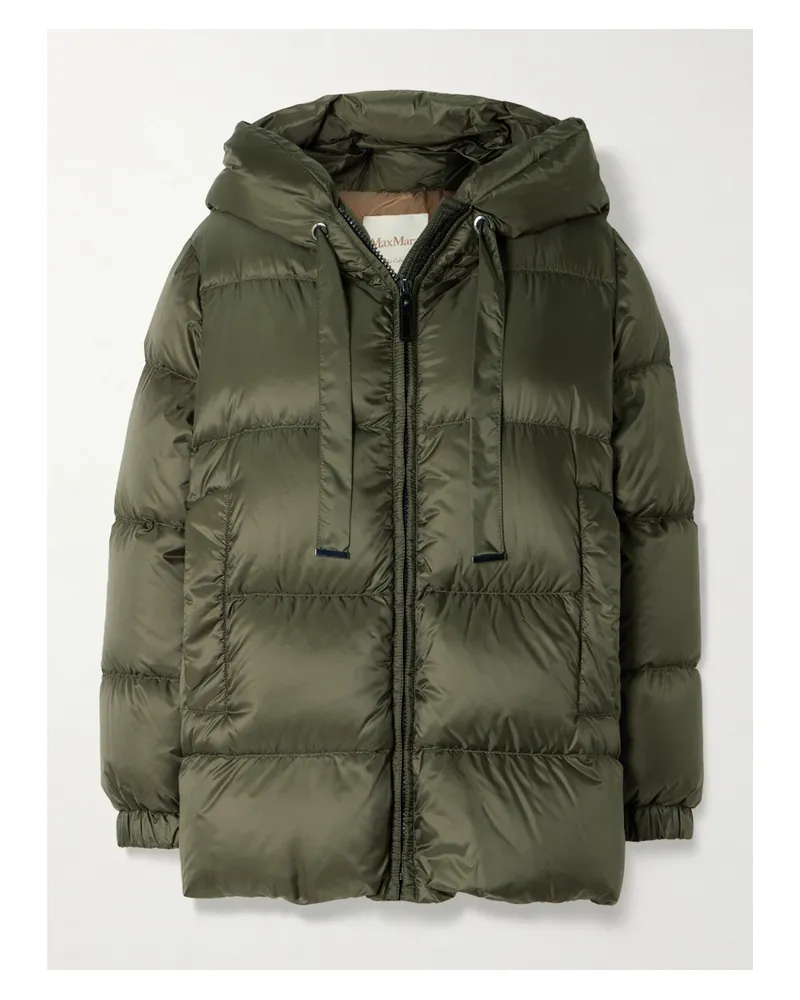Max Mara The Cube Seia Daunenjacke Aus Gestepptem Shell Mit Kapuze - Grün Grün