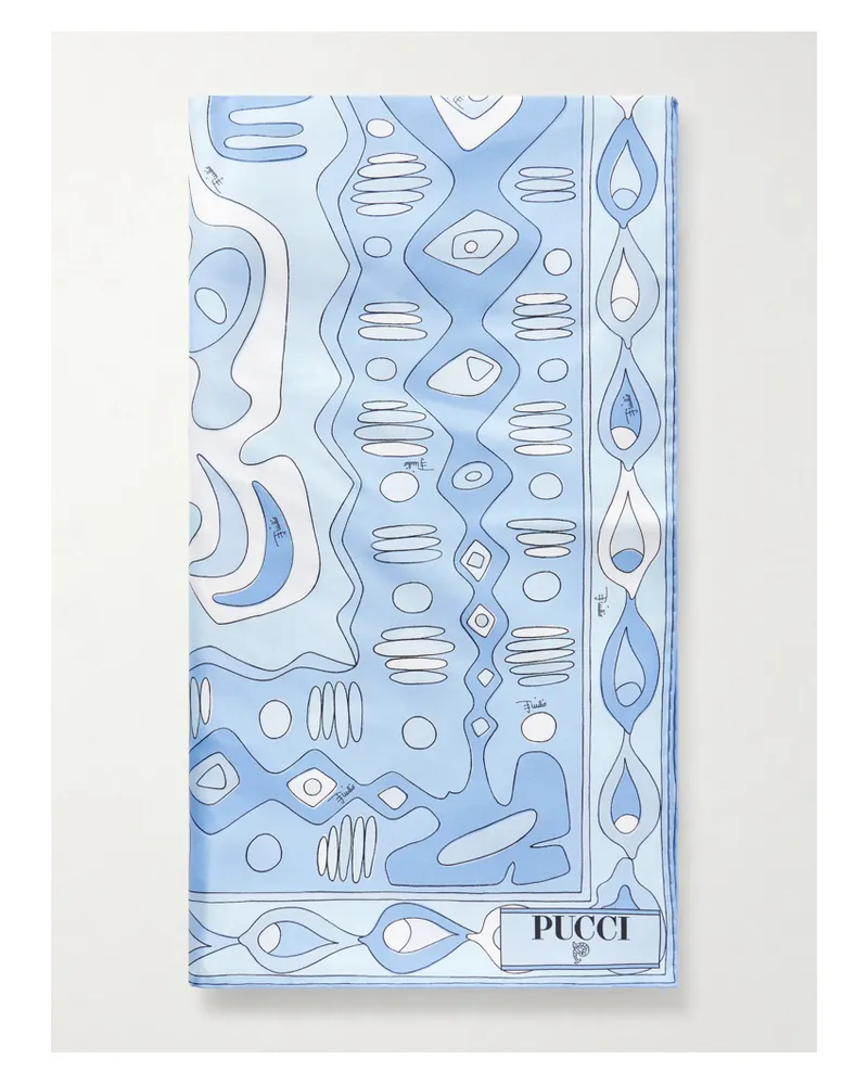 Emilio Pucci Printed Silk-twill Scarf - Blue Blue