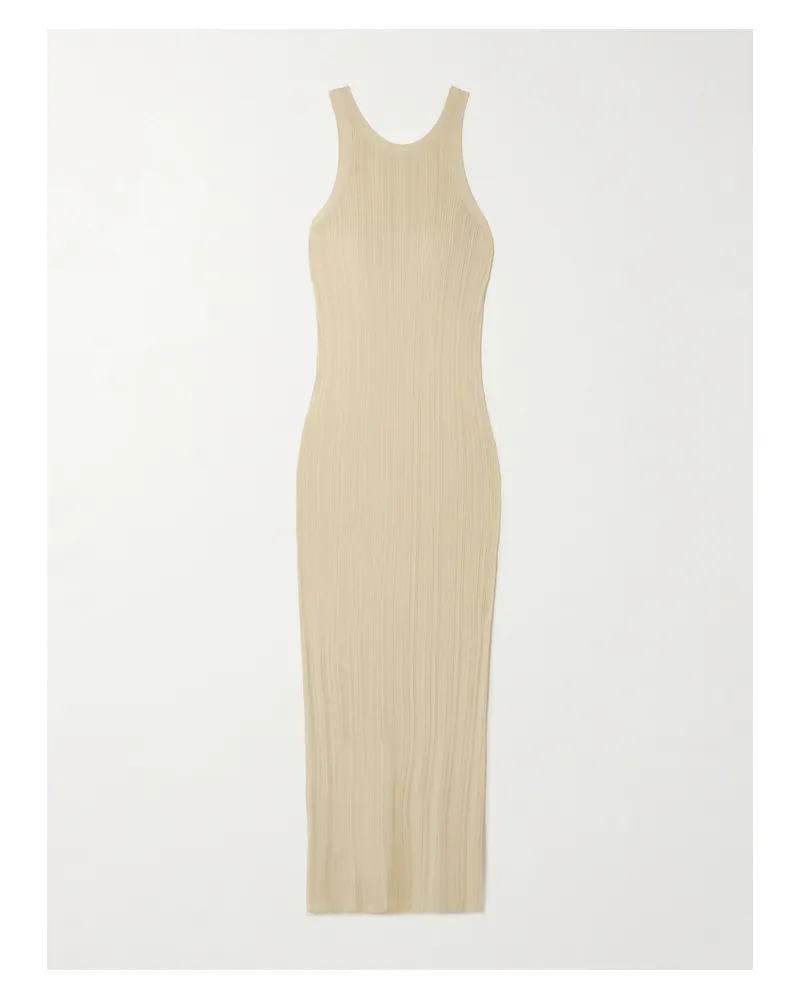 Totême Maxikleid Aus Rippstrick - Creme Creme