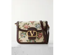 9to5 Schultertasche Aus Canvas Mit Jacquard-muster Und Lederbesätzen - Braun