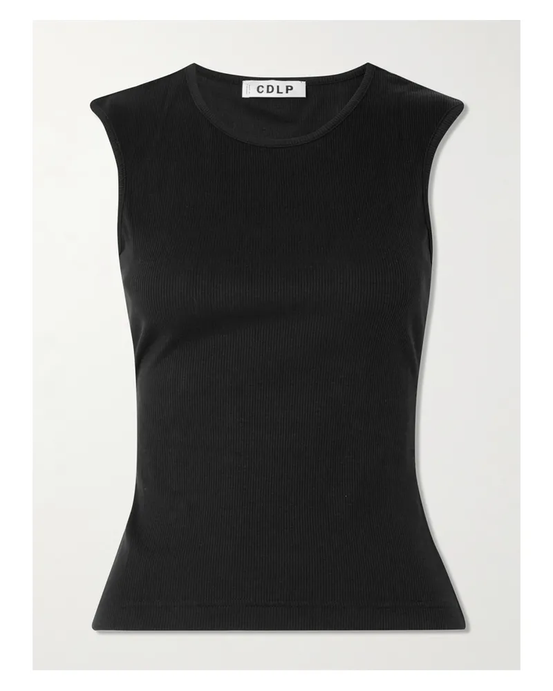 CDLP Tanktop Aus Geripptem Jersey Aus Einer Tencel™-lyocell-mischung - Schwarz Schwarz