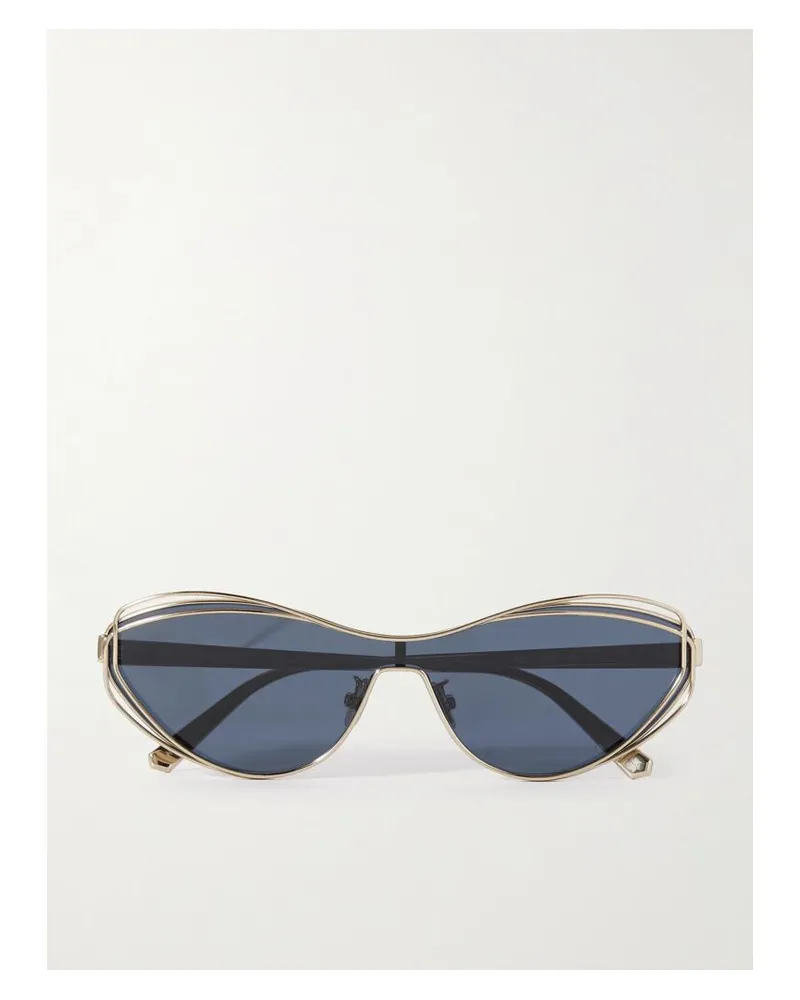 Dior Fildior M1u Goldfarbene Sonnenbrille Mit Cat-eye-rahmen Gold