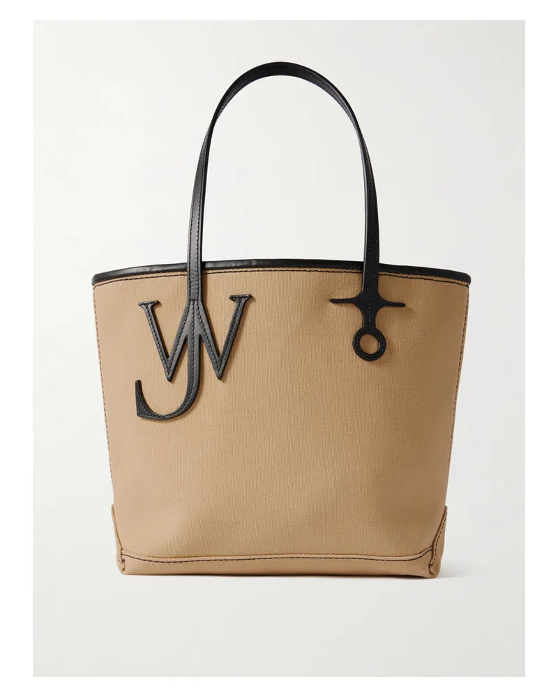 J.W.Anderson Anchor Small Leather-trimmed Canvas Tote - Neutrals Neutrals
