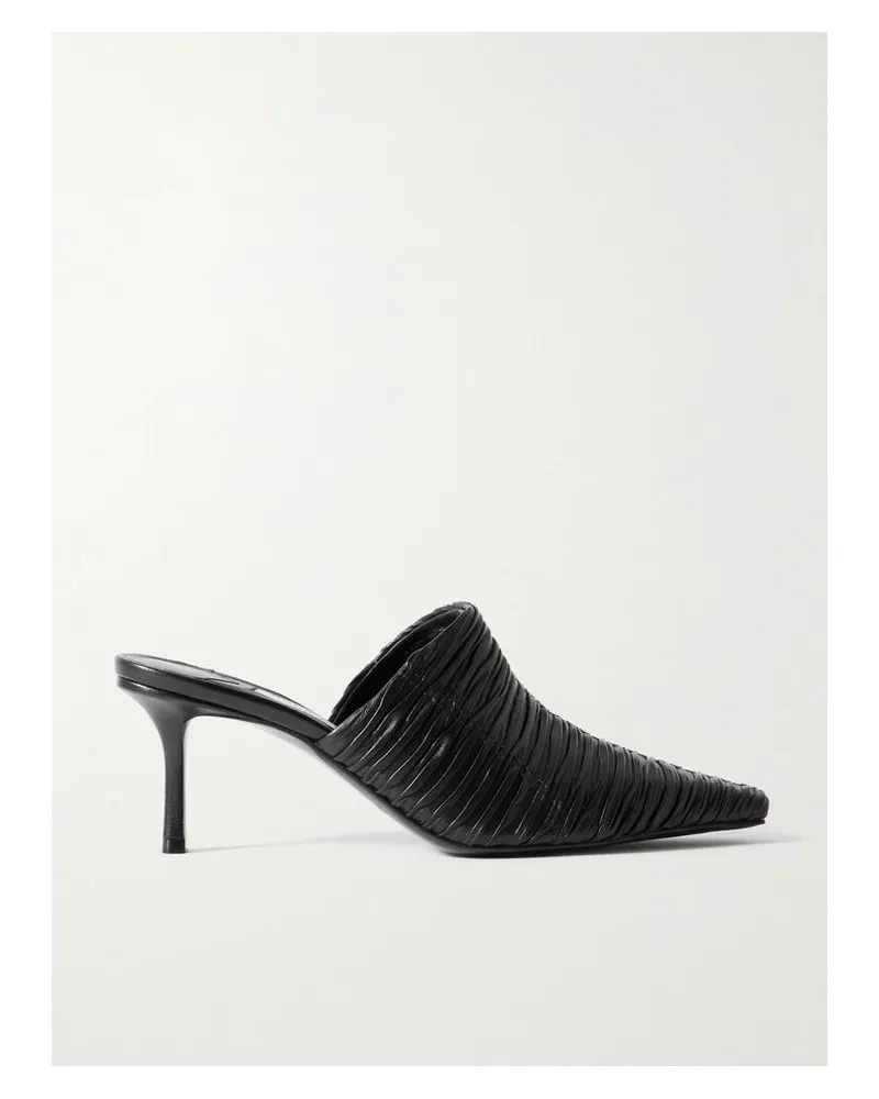 Jimmy Choo Lotta 65 Mules Aus Gerafftem Leder - Schwarz Schwarz