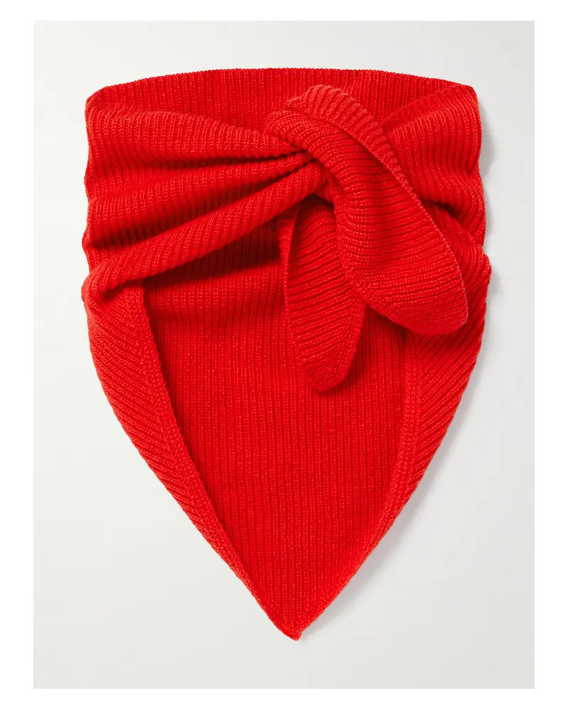 &Daughter Fionn Ribbed Cashmere Scarf - Red Red
