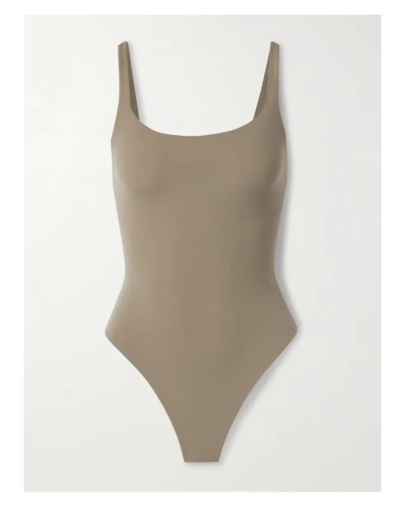 SKIMS Fits Everybody Square Neck Bodysuit – Truffle – String-body - Braun Braun