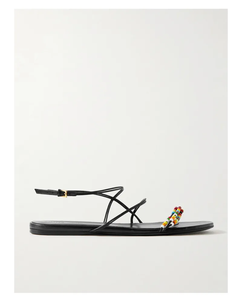 KHAITE Loop Sandalen Aus Leder Mit Zierperlen - Schwarz Schwarz