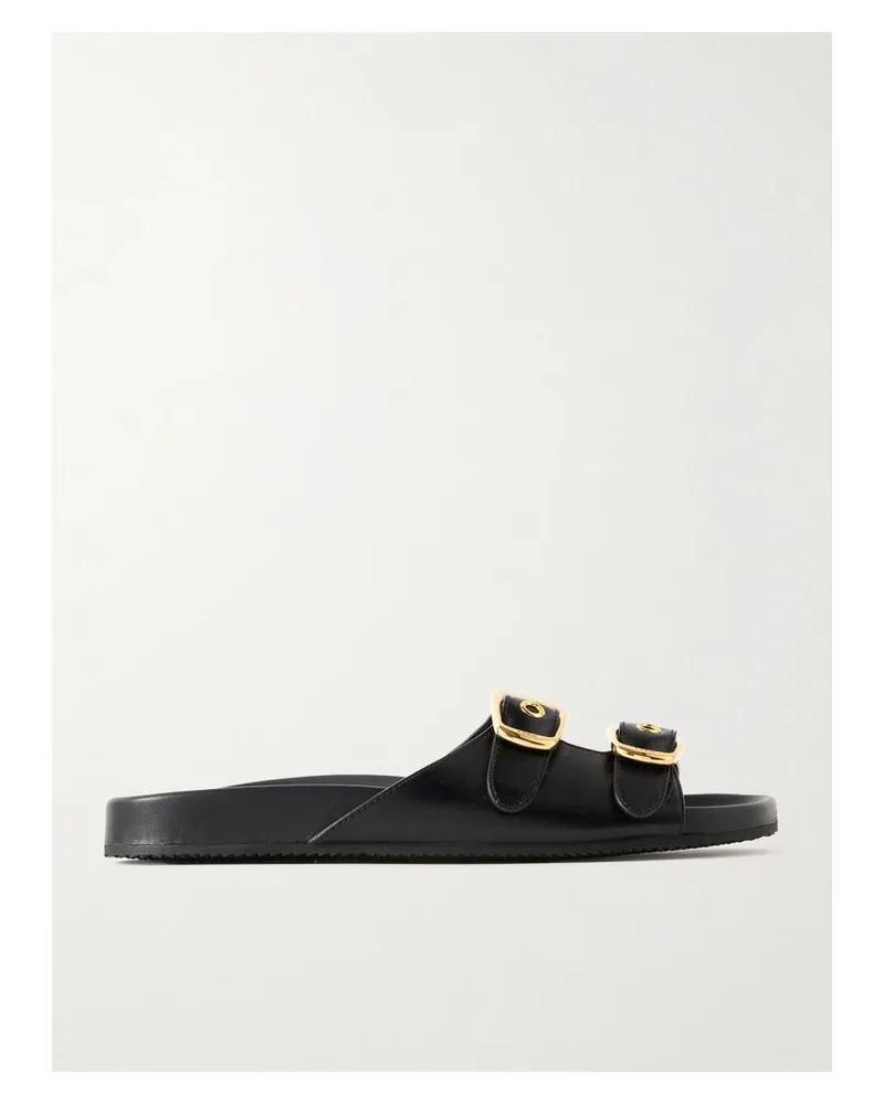 Chloé Polly Pantoletten Aus Leder - Schwarz Schwarz