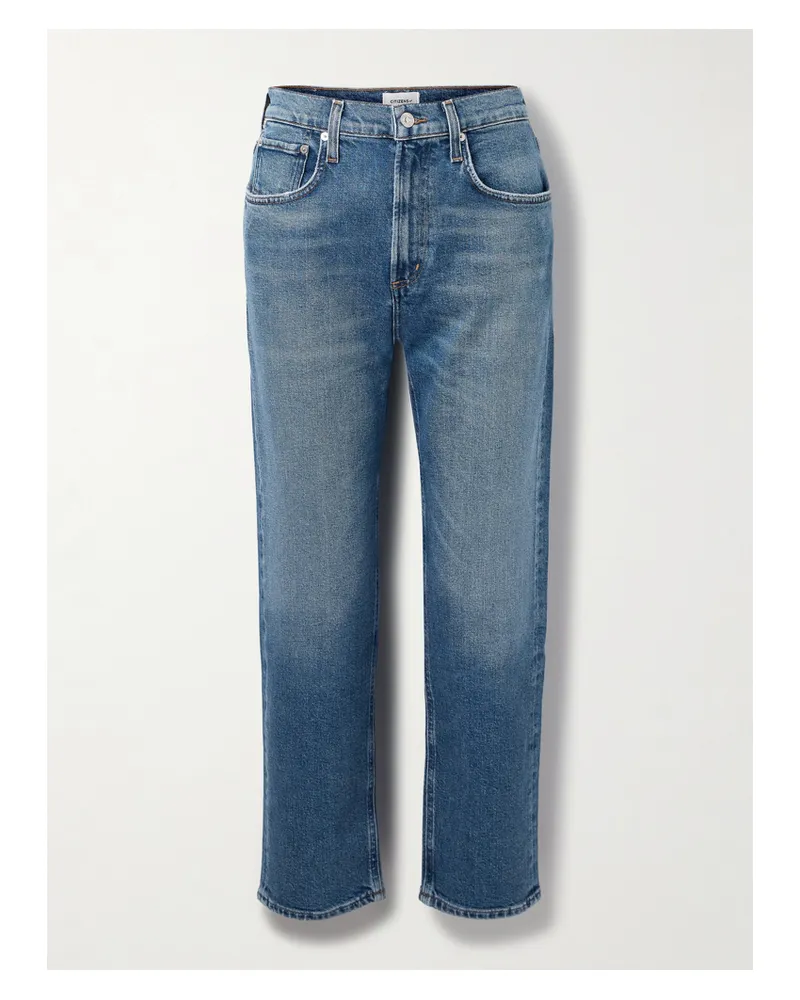 Citizens of humanity Delfina Hoch Sitzende Jeans Mit Geradem Bein - Blau Blau