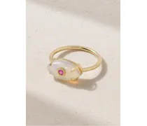 Evil Eye Ring aus 14 Karat  mit Opal Und Saphir