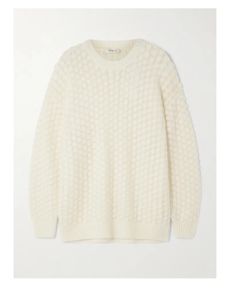 Frame Denim The Cloud Crew Pullover In Lochstrick - Creme Creme