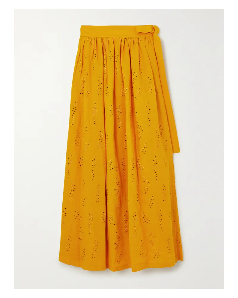 Chloé Eres Paloma Midirock Aus Leinen Mit Lochstickerei - Gelb Gelb