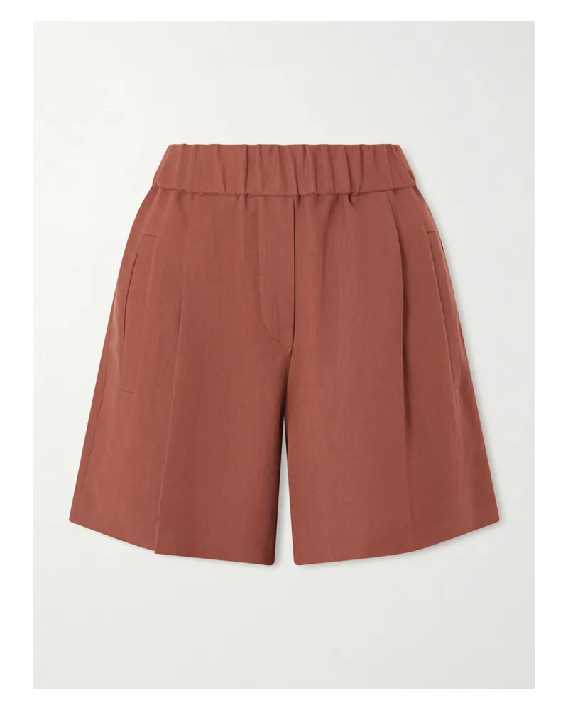 Brunello Cucinelli Shorts Mit Geradem Bein Aus Twill Mit Falten - Rot Rot