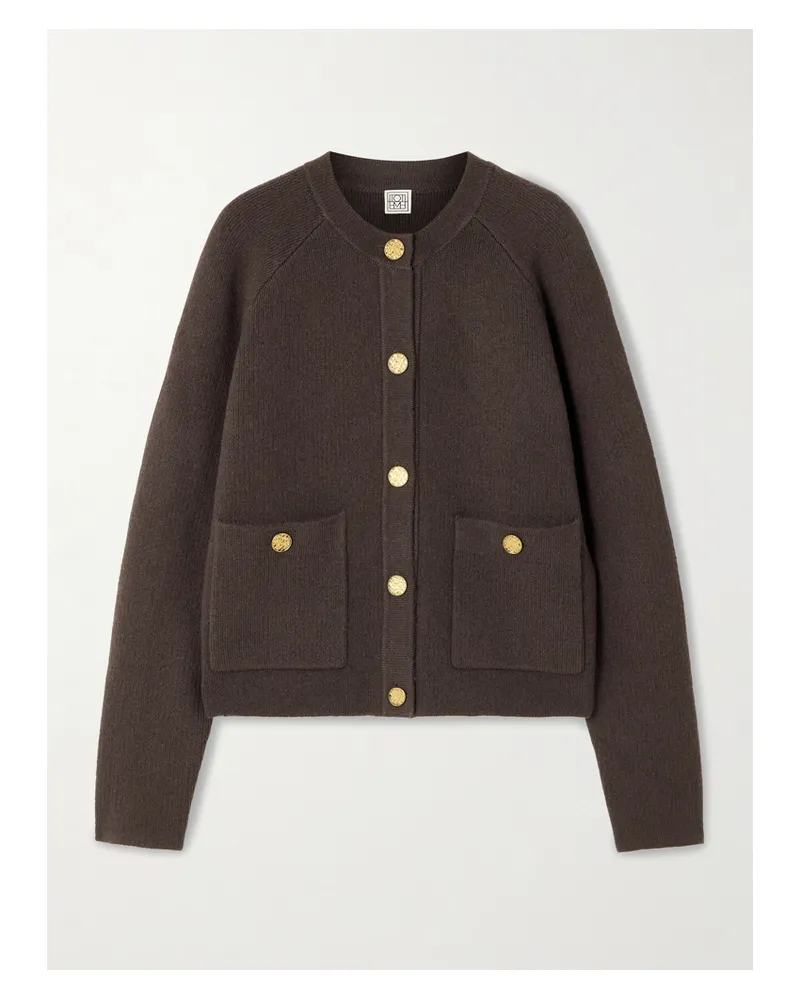 Totême Cardigan Aus Einer Gerippten Kaschmir-wollmischung - Braun Braun