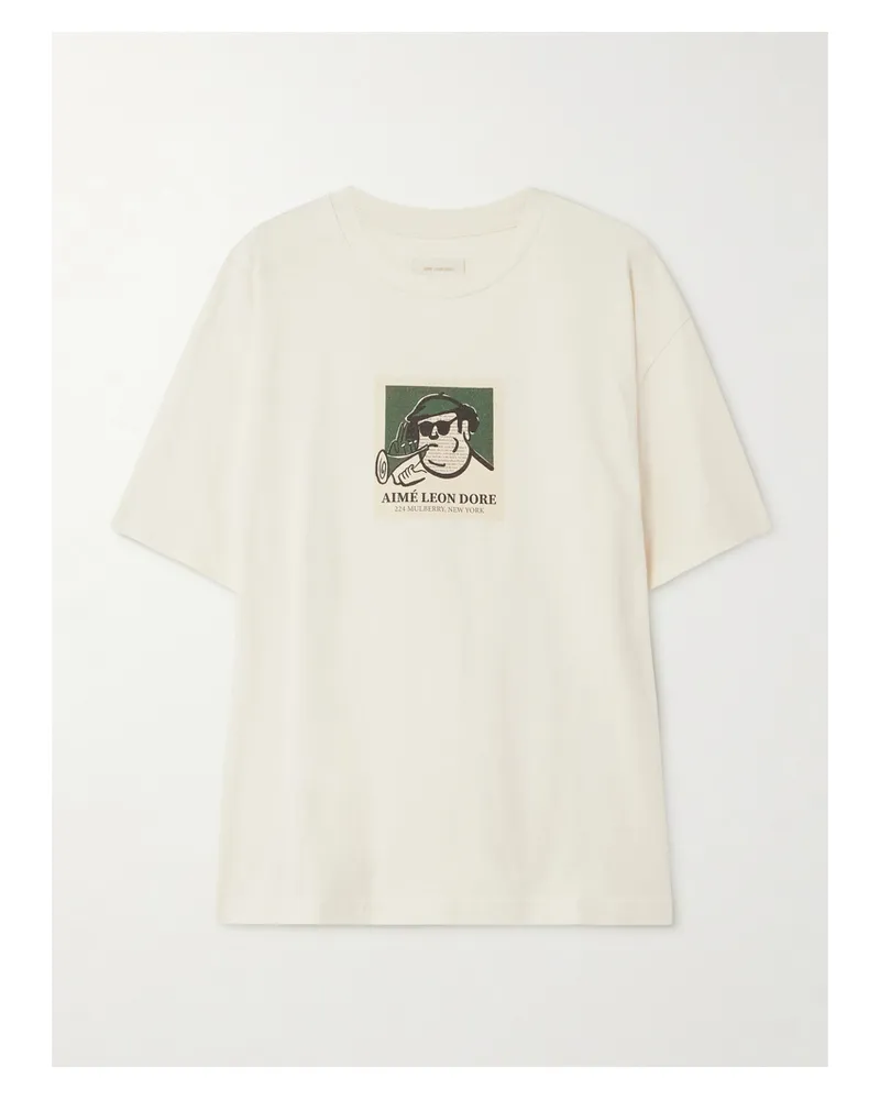 Aimé Leon Dore Musician Printed Cotton-jersey T-shirt - Off-white Off-white