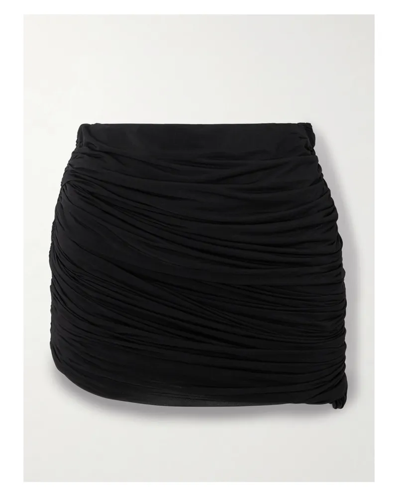 Magda Butrym Minirock Aus Gerafftem Stretch-jersey - Schwarz Schwarz