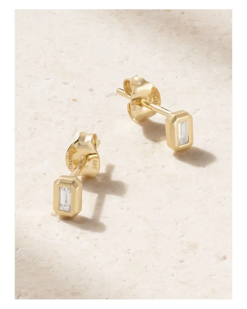 MATEO Ohrstecker Aus 14 Karat Gold Mit Diamanten Gold