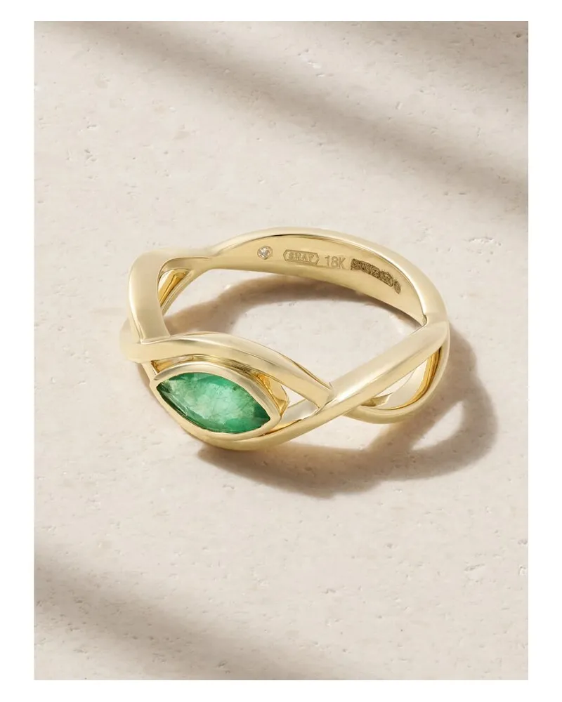 SHAY Vine Ring Aus 18 Karat Gold Mit Smaragd Gold