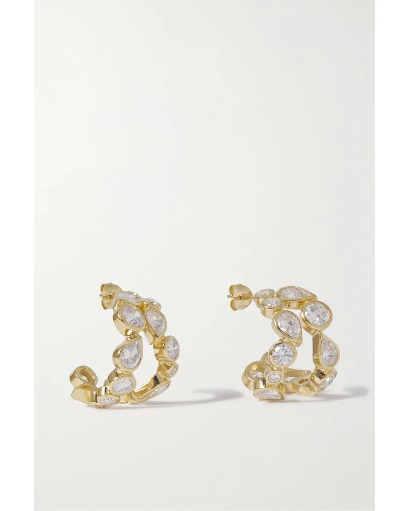 Completedworks Net Sustain Creolen Aus Recyceltem Gold-vermeil Mit Cubic Zirkonia Gold