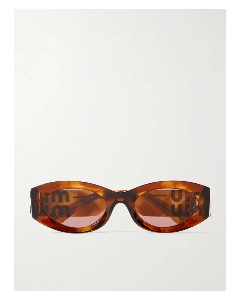 Miu Miu Glimpse Sonnenbrille Mit Ovalem Rahmen Aus Azetat In Hornoptik Horn