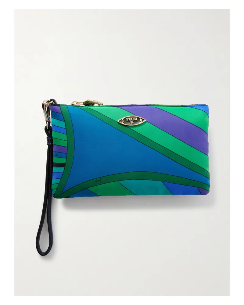 Emilio Pucci Printed Shell Clutch - Blue Blue
