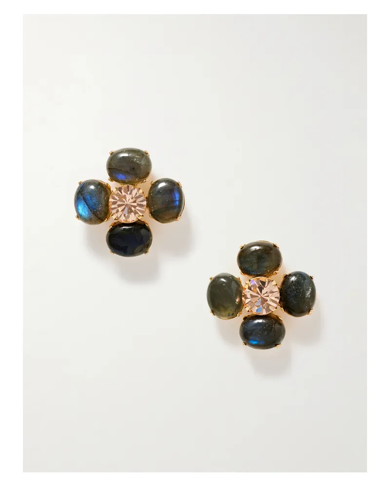 Jennifer Behr Quinn Gold-plated Labradorite And Crystal Earrings - Blue Blue