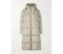 Katya Daunenmantel Aus Gestepptem Metallic-shell In Knitteroptik Mit Kapuze - Braun