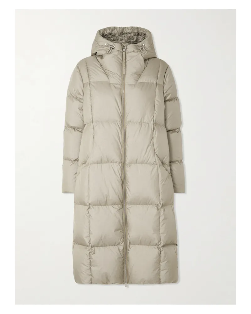 Varley Katya Daunenmantel Aus Gestepptem Metallic-shell In Knitteroptik Mit Kapuze - Braun Braun