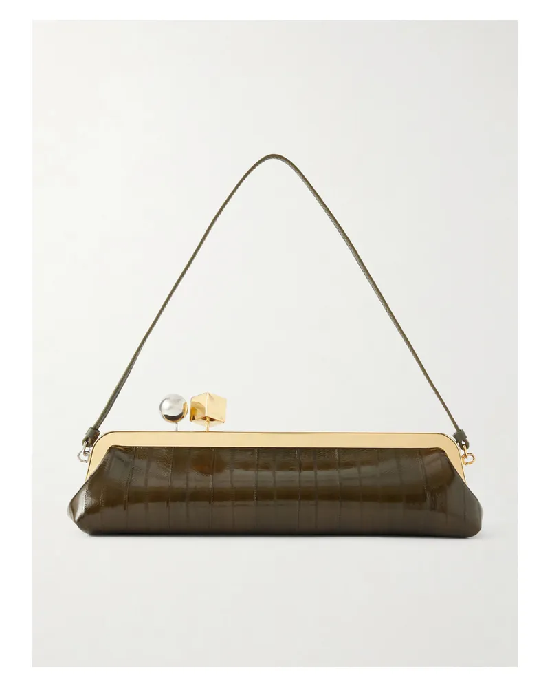 Jacquemus Salon Clutch Aus Aalleder - Grün Grün