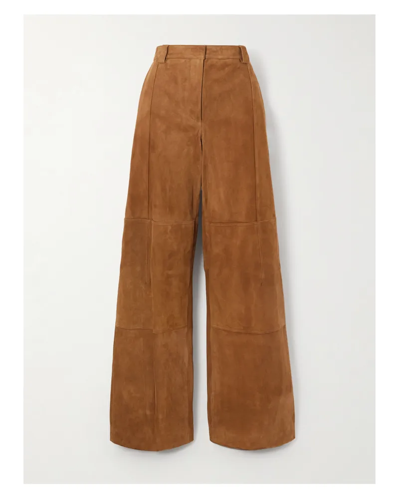 Tory Burch Hose Mit Weitem Bein Aus Veloursleder - Braun Braun