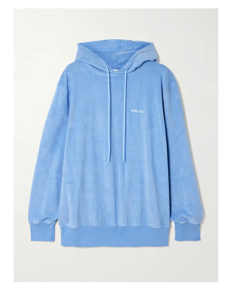 Hunza G Hoodie Aus Baumwollfrottee Mit Stickerei - Blau Blau