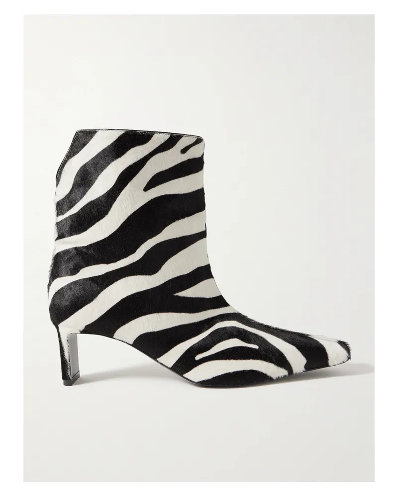 KHAITE Ona Zebra-print Calf Hair Ankle Boots - Animal Print Animal