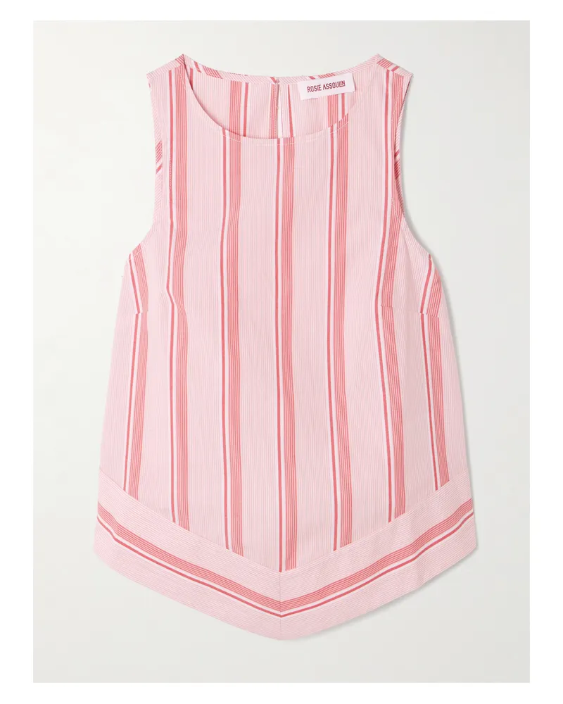 Rosie Assoulin Oberteil Aus Gestreifter Baumwollpopeline - Pink Pink