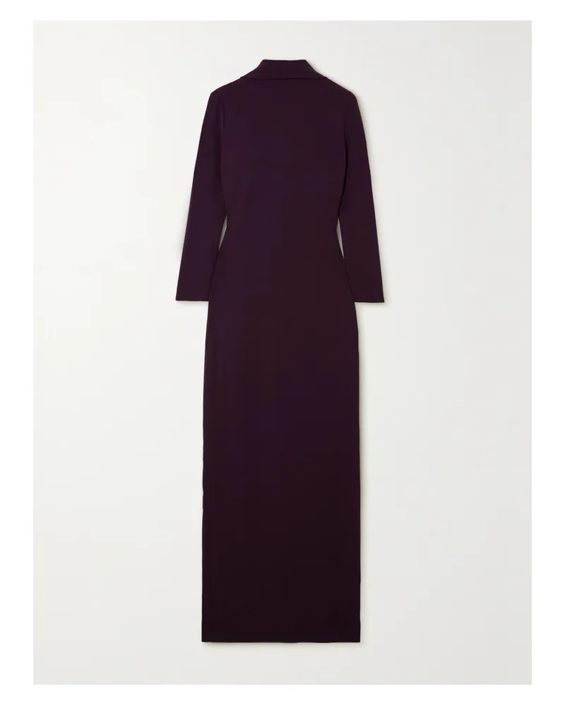 Solace London Luisa Robe Aus Crêpe Mit Cape-effekt - Burgunder Burgunder