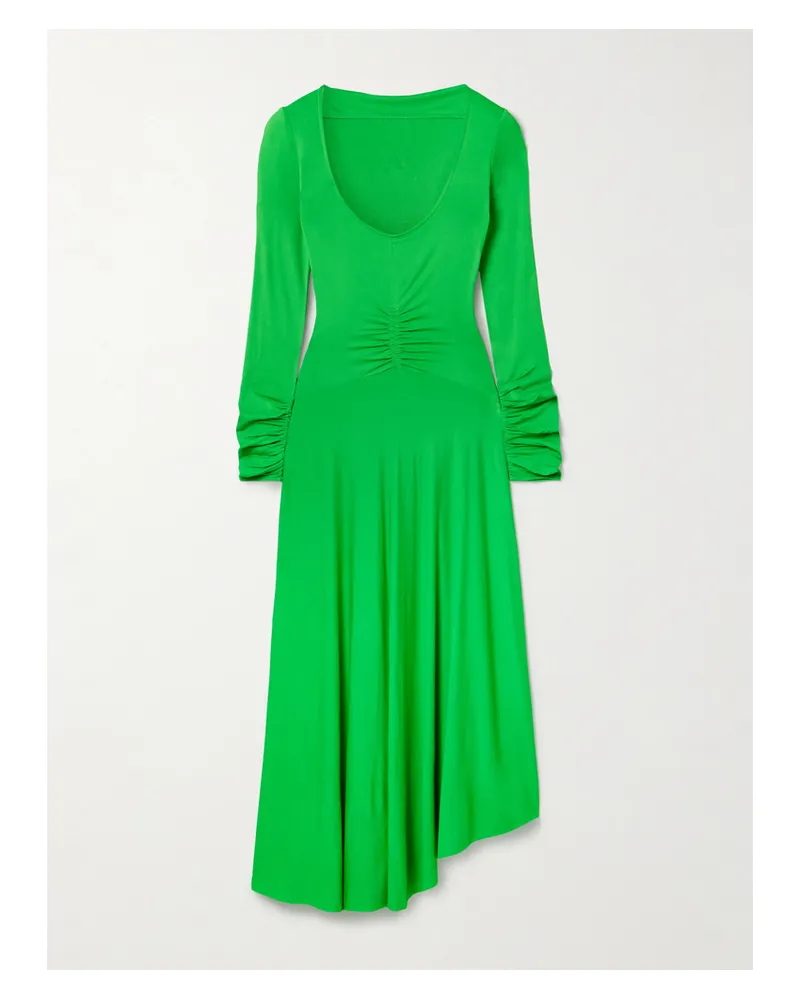 Acne Studios Maxikleid Aus Stretch-jersey Mit Raffungen - Grün Grün