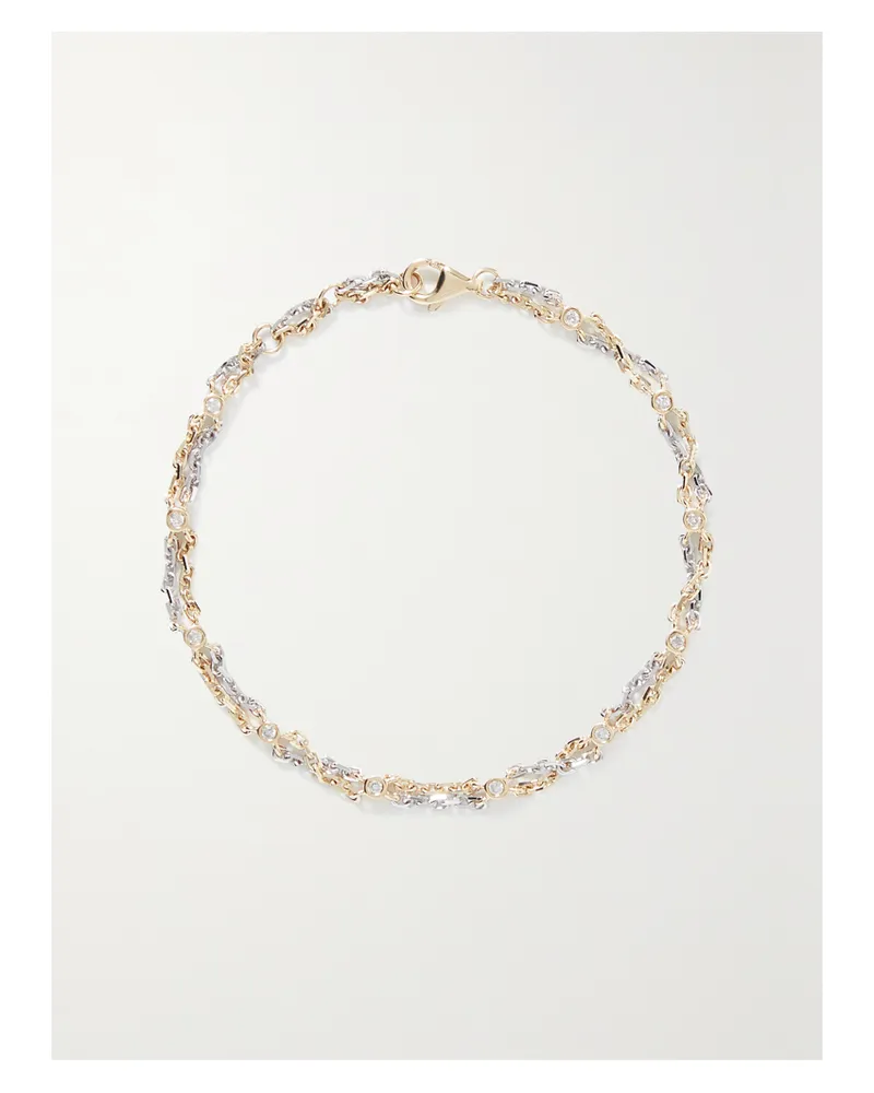 Yvonne Léon Armband Aus 18 Karat Weiß- Und Gelbgold Mit Diamanten Gold
