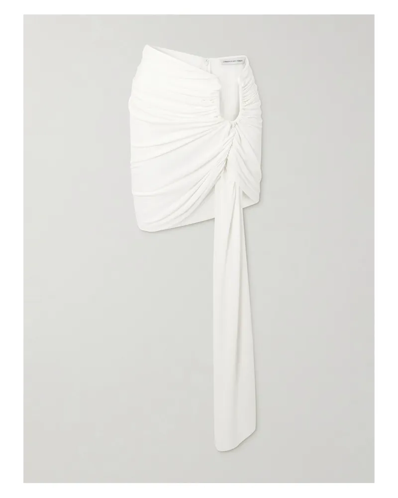 Christopher Esber Arced Palm Minirock Aus Crêpe Mit Verzierung - Weiß Weiß