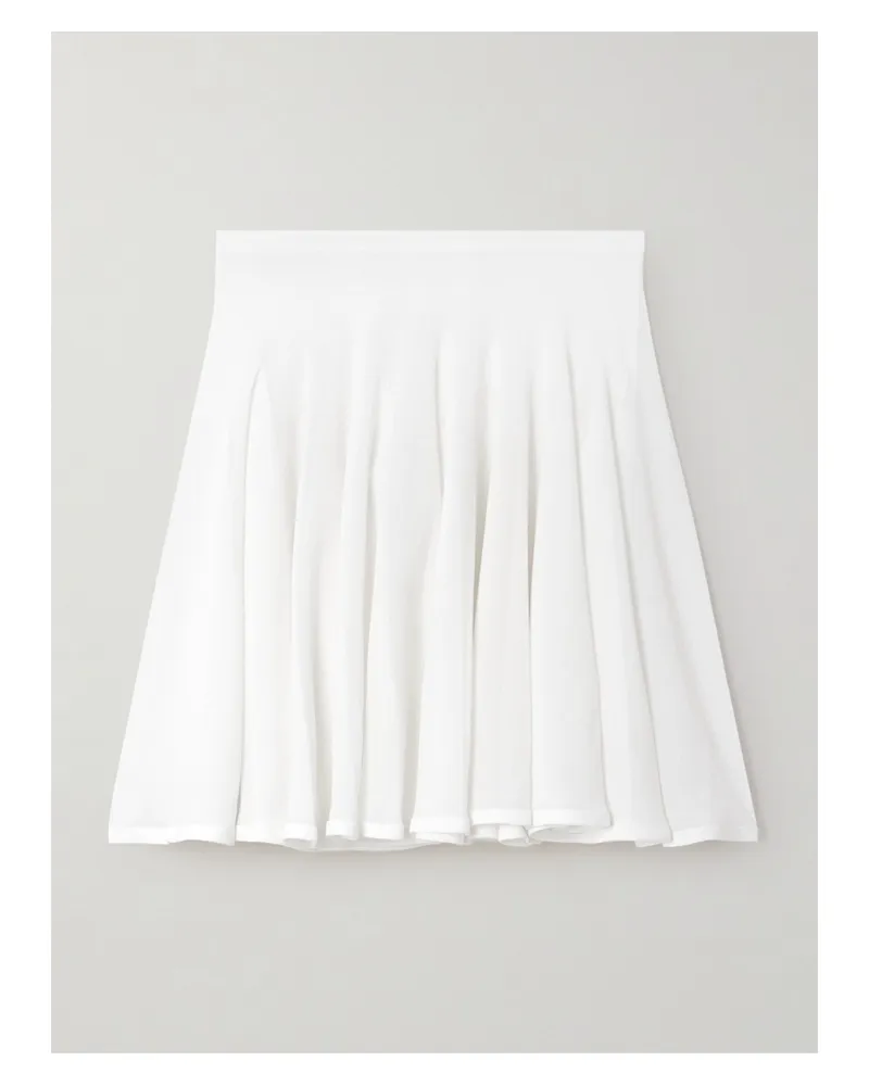 Alaïa Pleated Jersey Mini Skirt - White White