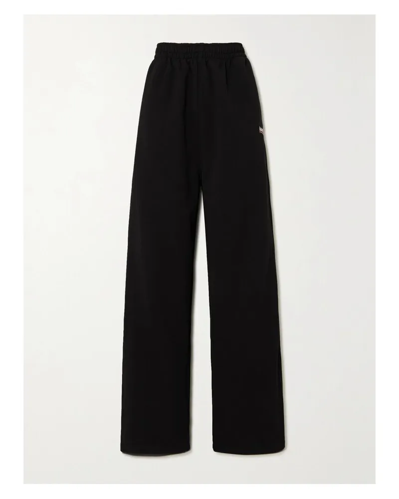 Balenciaga Jogginghose Aus Baumwoll-jersey Mit Stickerei - Schwarz Schwarz