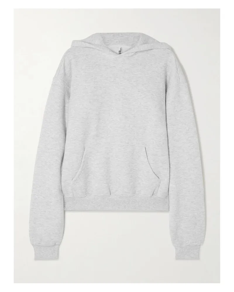 SKIMS Classic Hoodie – Light Heather Grey – Hoodie Aus Fleece Aus Einer Baumwollmischung - Grau Grau