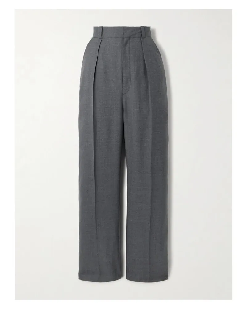 Christophe Lemaire Bundfaltenhose Mit Geradem Bein Aus Grain De Poudre Aus Wolle - Grau Grau